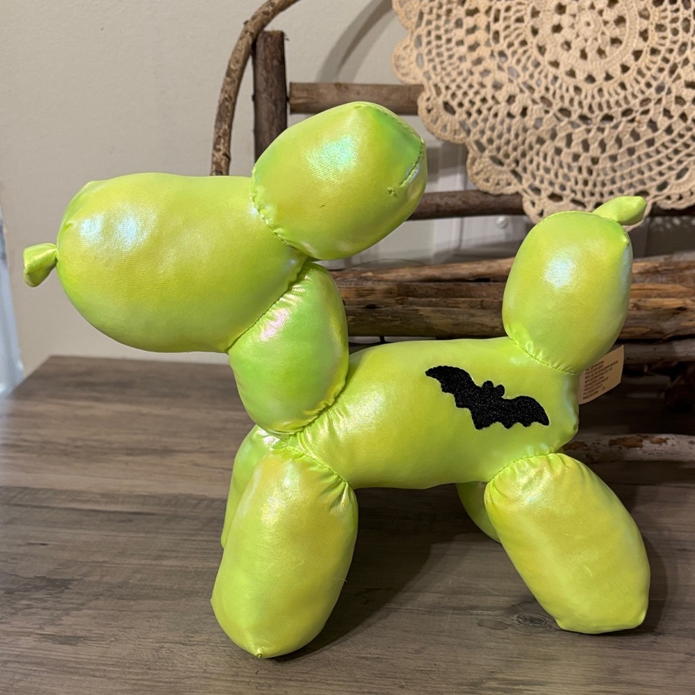 Pre Owned Way To Celebrate Halloween stuffed Neon Green Balloon Dog Bat Design